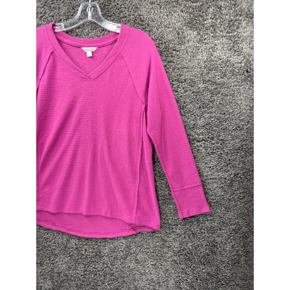 Wildfox Haley Brushed Short Sweater Womens Small Pink Solid V-Neck Raglan SLeeve - Picture 10 of 13